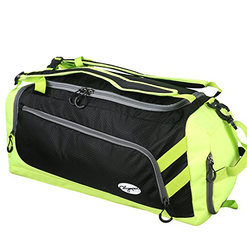 Olympia U.S.A. Blitz 22" Convertible Gym Duffel W/Backpack Straps Duffel Bag, BLACK+LIME3