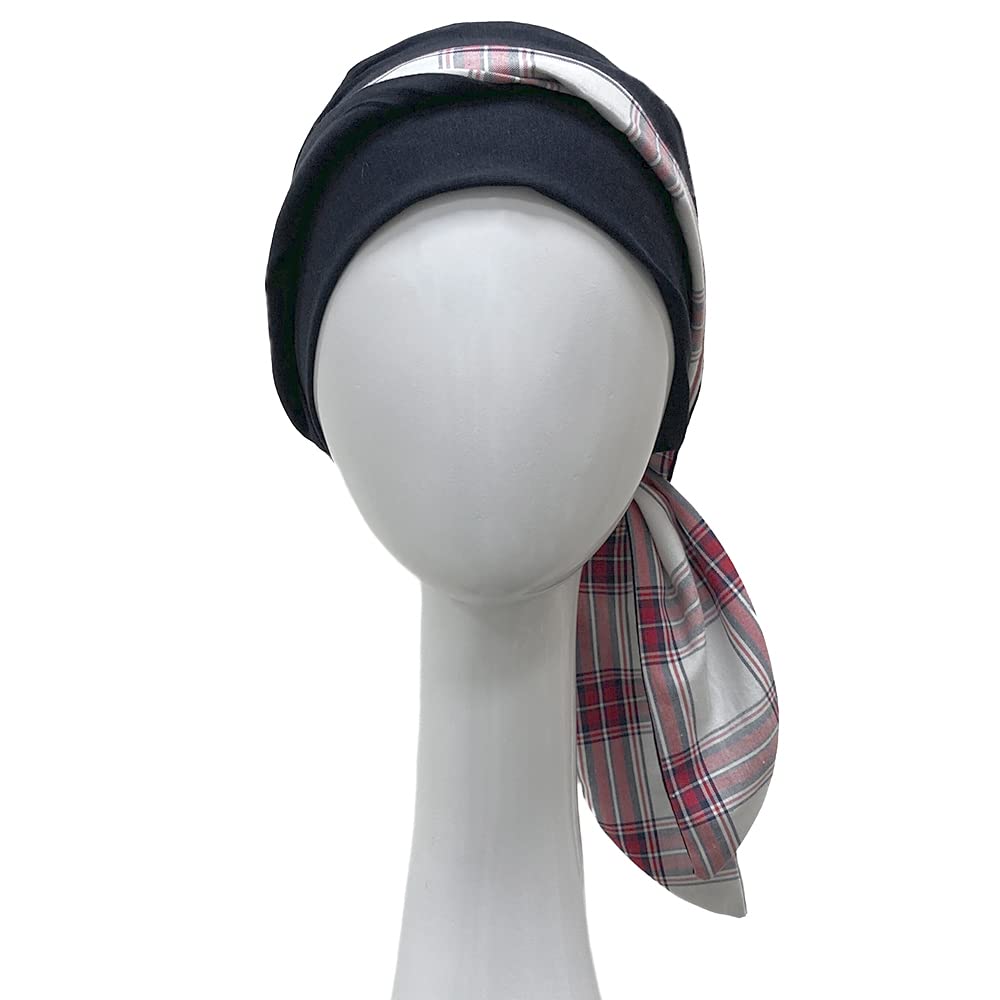 CAREBELL Foulard Oncologico/Modello Smooth/Design Scottish/Tessuto di Cotone/Ideale pelli Sensibili/Chemioterapia e Alopecia/Senza Cuciture Interni/Certificato Oeko - Tex