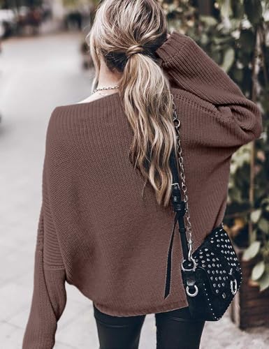Image of Womens Oversized Sweaters Loose Solid Casual Long Sleeve Mock Neck Knitted Jumper Tops