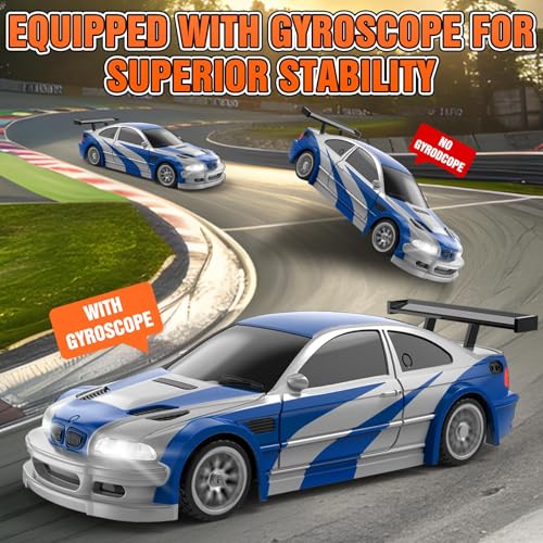 Image of RC Drift Car,1 /43 Mini with Gyroscope,2.4GHz Full Proportional Remote Control Car,4WD High Speed Race Car with Lights,Racing Tires,RC Model Cars Gift for Adults,Kids,Boys,Girls,Multicolor