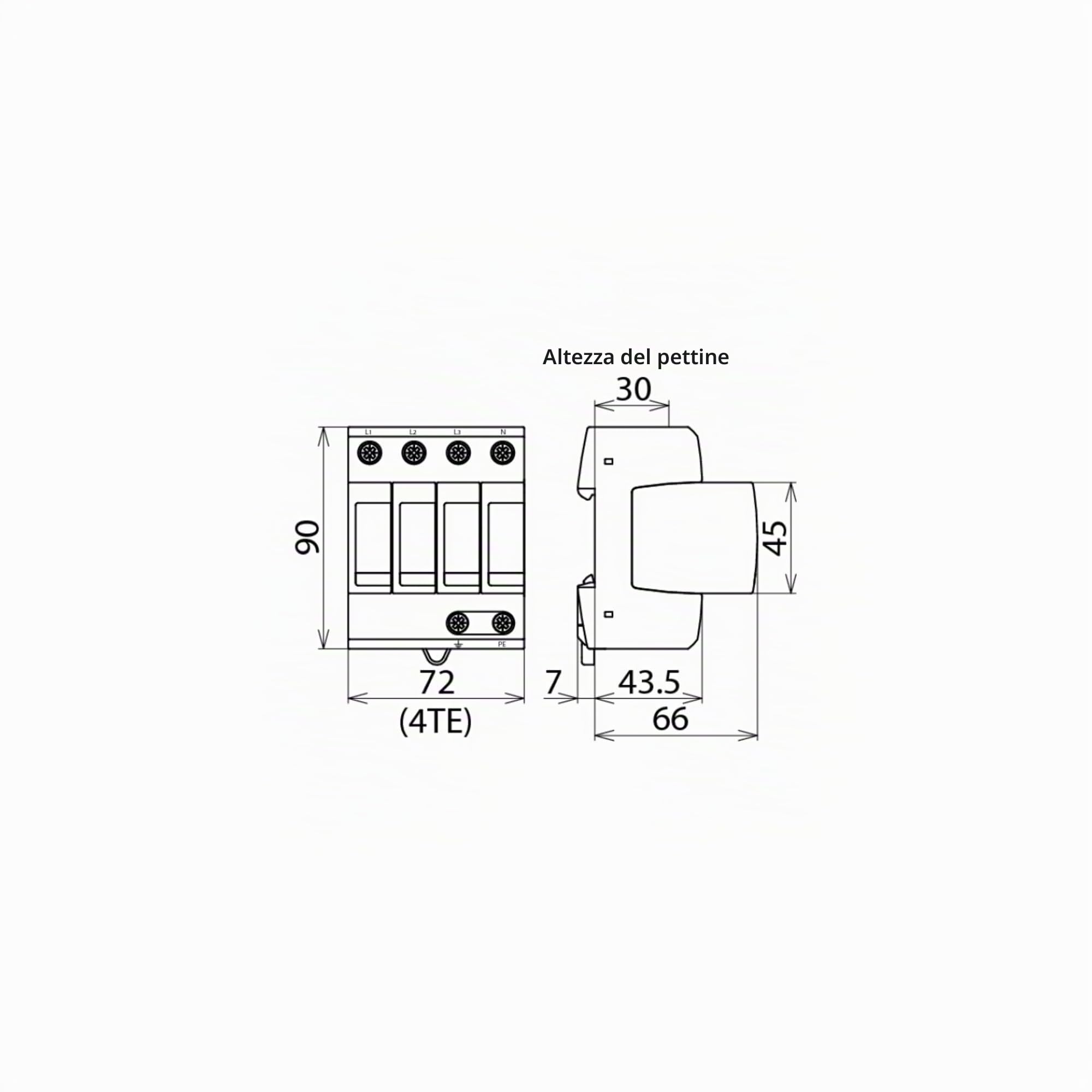 Dehn DG M TNS 275 Multi-Pole Surge Annurser Guard, Rosso, Dimensioni M, Tipo 2