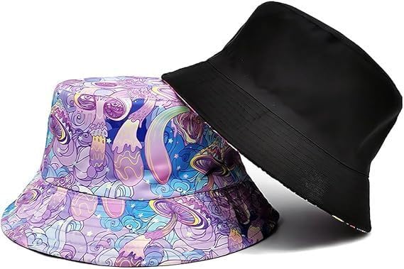 Image of American Flag Stars Bucket Hat Summer Travel Beach Sun Hats Outdoor Cap for Women Man