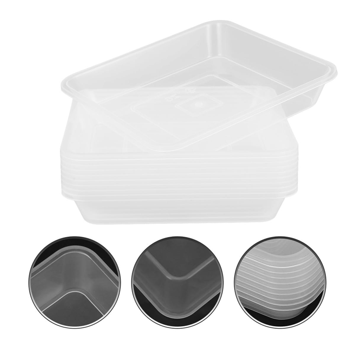8 Stück Dicke Quadratische Pflanzuntersetzer Transparent Kunststoffschalen mit Verstärktem Boden Wasserfeste Tropfschalen für Große Pflanztöpfe im Garten der Terrasse