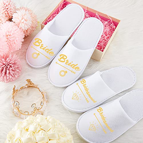 Hercicy 12 Pairs Wedding Bridesmaid Bride Slippers Set Disposable Hotel Slippers White Bridesmaid Gift Bridal Party Bridal Shower Spa accessories for Bachelorette Party Favor4