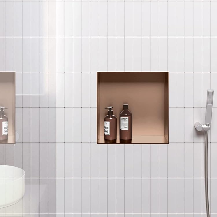 Niche de douche acier inoxydable encastrable étanche pour rangement mural de douche