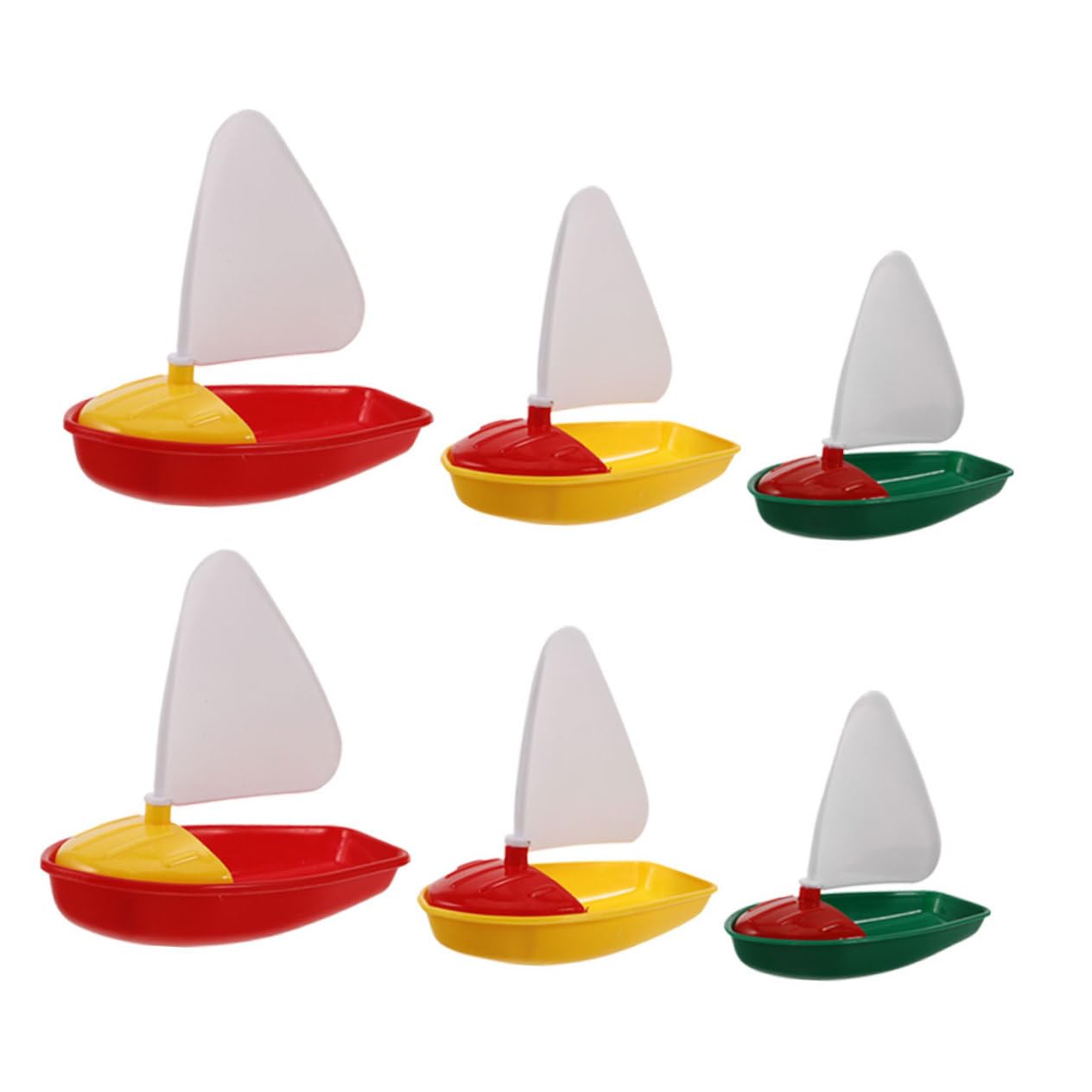 TOYANDONA 6pcs Plastic Floating Boat for Sailing Bath with Large Medium Small Sailboats Colorful Water Play Fun for Pool Beach Shower and Bathtub