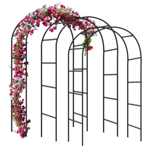 Forever Speed 3PCS Arche de Jardin pour Rosiers Treillis en Acier revêtu par pulvérisation Décoration de Jardin et décoration Résistant aux intempéries...
