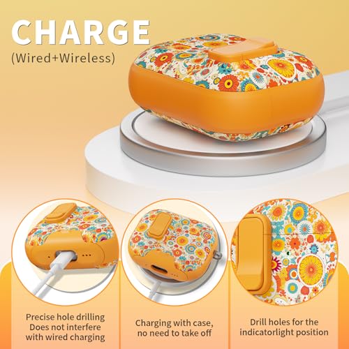 Image of for AirPods Pro 3 Case with Lock & Phone Stand,Cute Floral Pattern Style