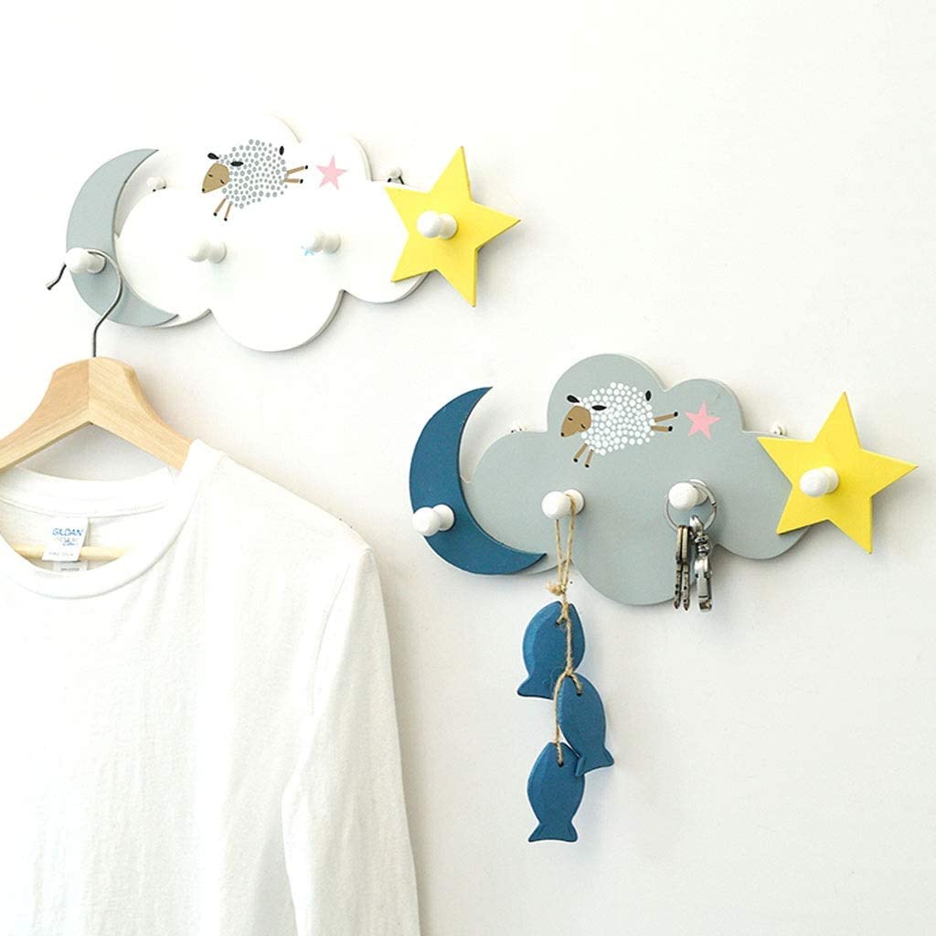 Attaccapanni Parete Appendiabiti In Legno Ganci Da Parete Creativi Per Abbigliamento/appendiabiti Per Ingresso, Cucina, Bagno Ingresso Soggiorno(White)