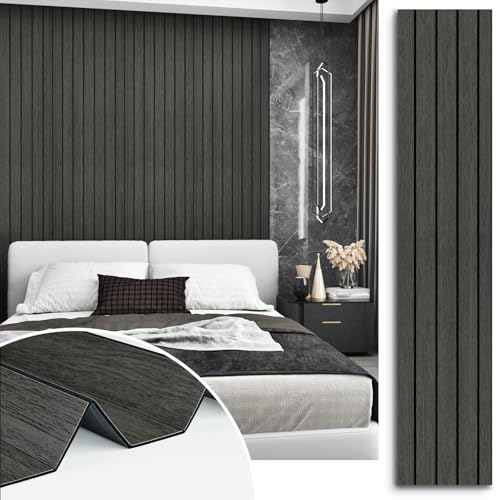 STICKEEP Grey/Black Wood Panels for Interior Wall Decor Soundproof Wood
