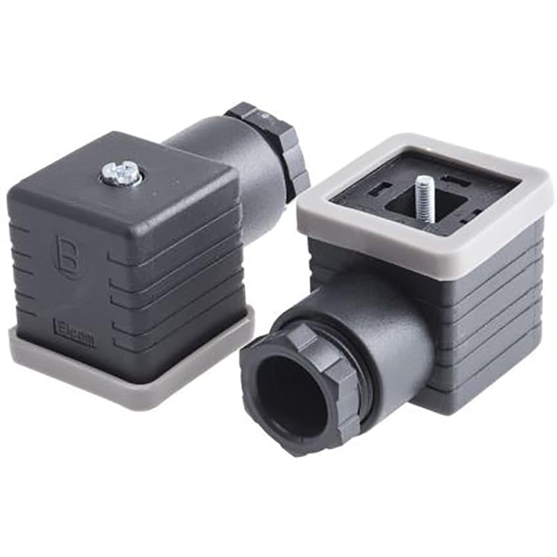 DIN43650 Type A 3P+E Female PG11 10A 250VAC Cable Mount Black, Gray, Pack of 1, MFR: 8118269