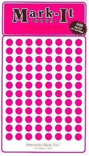 Medium 1/4" Removable Mark-it Brand dots for maps, Reports or Projects - Pink