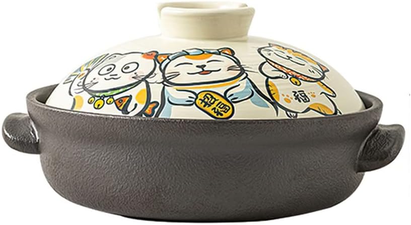 1.5-4.5L Ceramic Soup Pot Casserole Small Saucepan Stew Pots Milk Pan Cookware big Cooking(2L)