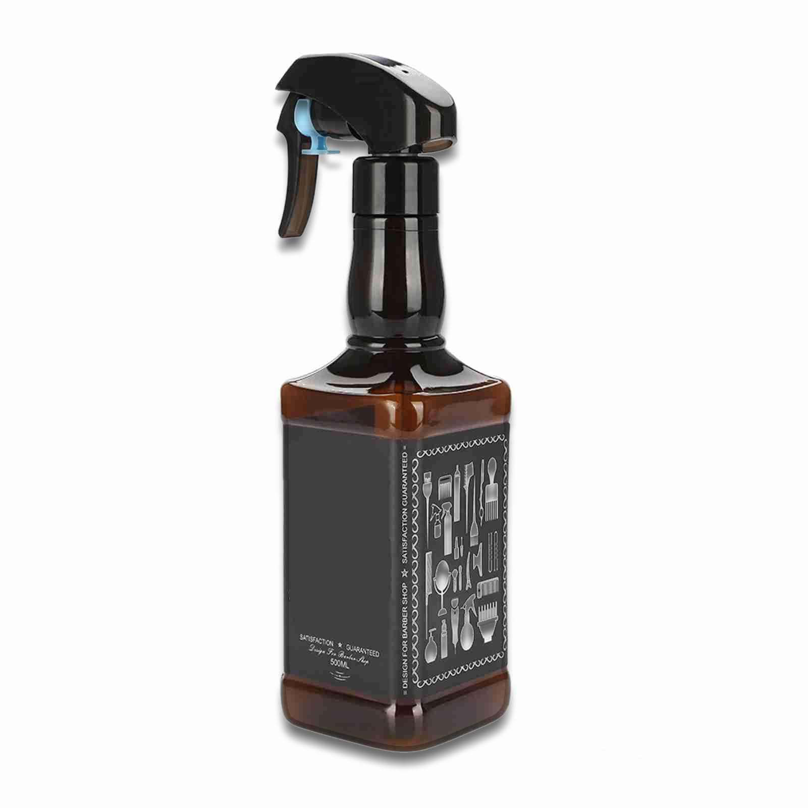 Semme Brown Continuous Mist Spray Bottle - 500Ml Hair Water Mister With Ergonomic Grip & Leakproof Nozzle For Cleaning, Curly Hair, Plants