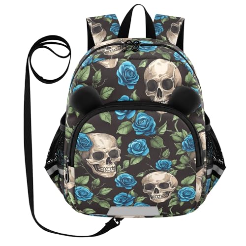 Skull Flower Toddler Backpack for Girls Boys,Preschool Kindergarten Backpack,Cute Kids Backpacks for Girls B0404464