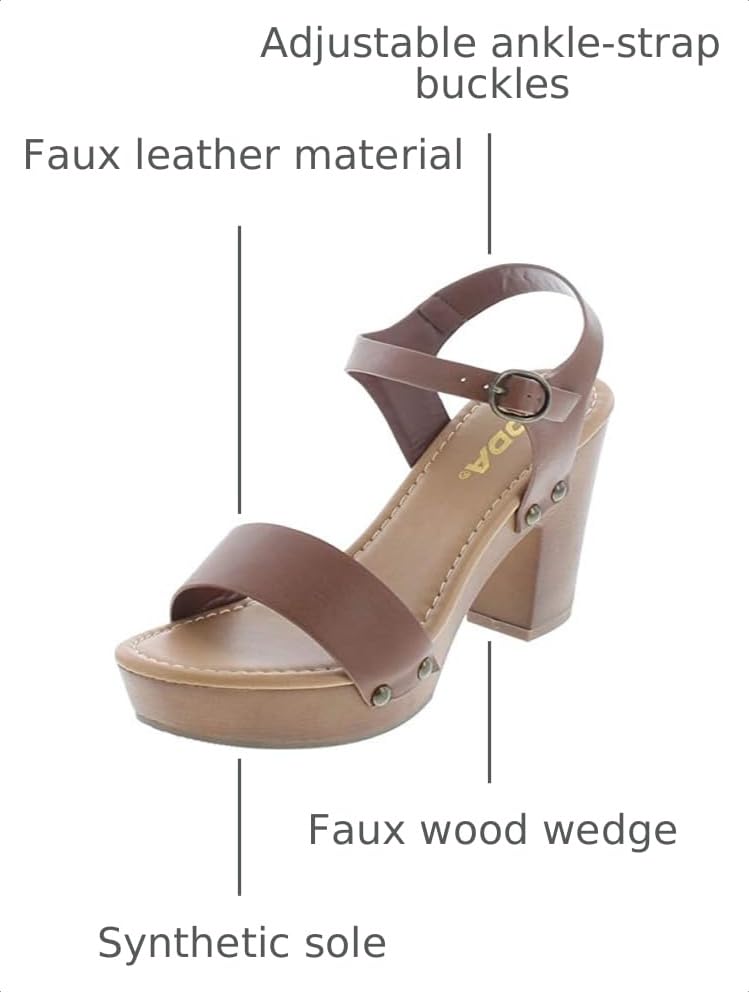Image of Soda CHIVAS ~ Women's Bold Buckles Studded Wedge Sandal