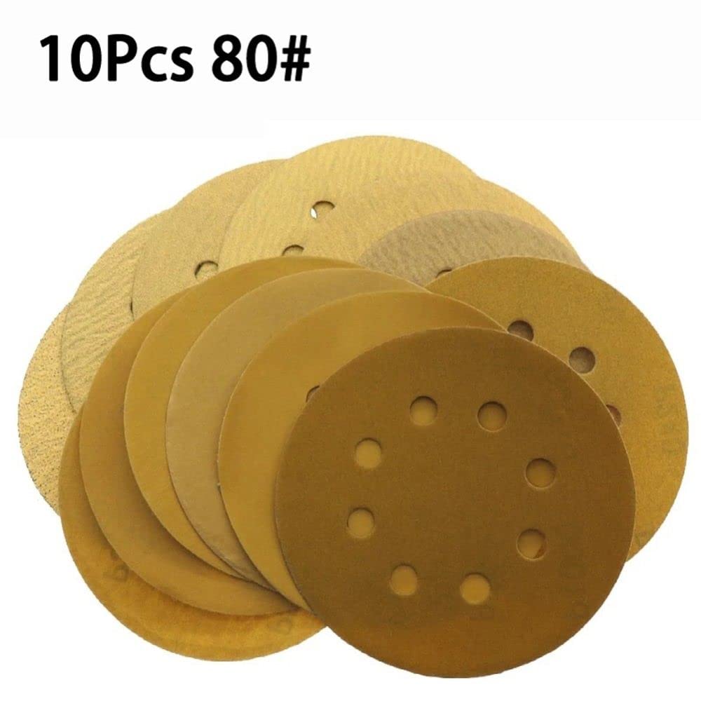 Carta vetrata al corindone marrone 10 pezzi Carta vetrata ad anello da 125 mm grana 60#-800#, 240