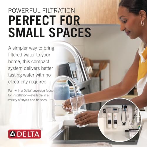 Image of Delta Clarifi Advanced 2 Stage Under Sink Water Filter System, Water Filter for Kitchen Sink Beverage Faucet, DWQ3502020