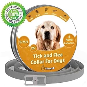 Collar ajustable para pulgas y garrapatas para perros pequeños, medianos y grandes | Impermeable | Tratamiento de pulgas | Protección hasta 8 meses | 100% Natural BIO Organico