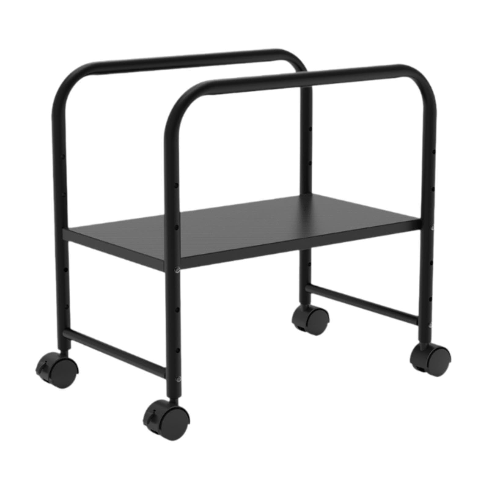Soporte para CPU con Ruedas Bloqueables Estante Móvil para Torre de Computadora Rack Inferior Ajustable de Acero Y Protección Anticaída, Negro