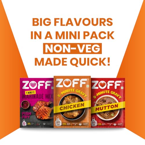 Image of ZOFF Non-Veg Curry & Marinade Mini Pack - Fish Fry Masala, Chicken & Mutton Gravy Mix - Homestyle, Preservative-Free, Ready-to-Cook - 205g