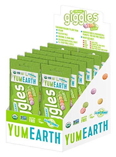 YumEarth Organic Giggles Sour Chewy Candy Bites, 2oz (Pack of 12), Allergy Friendly, Gluten Free, Non-GMO, Vegan, No Artificial Flavors or Dyes - image 1