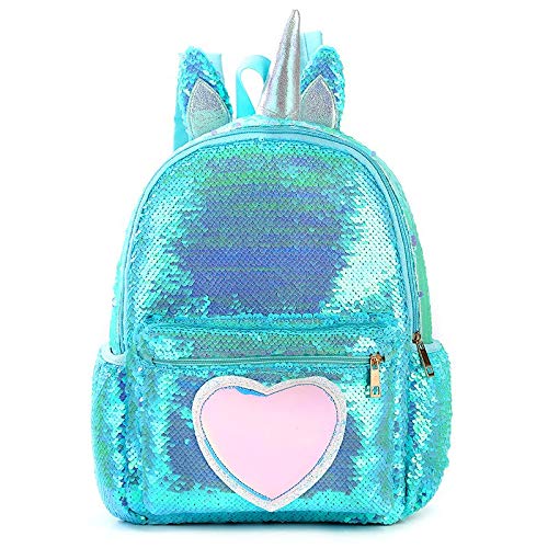 SwooK Sequins Sequin Sequined Unicorn Cute Womens Girls Travel Picnic Sequins Backpack Backpacks Back Bag Bagpack for Womens Girls