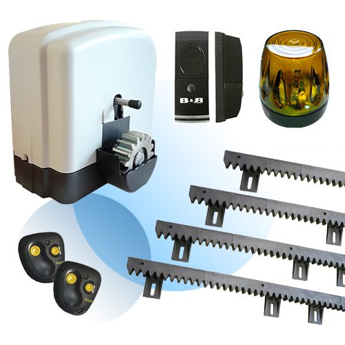 Kit COMPLET 230V pour portail COULISSANT - 300KG (4m de crémaillères incluses)