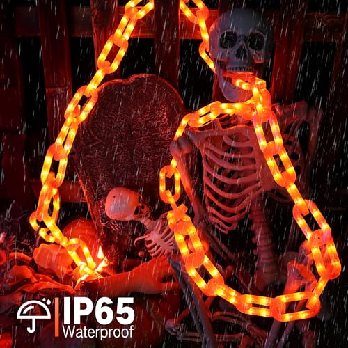 Joomer Naranjas Guirnalda de Luces Halloween Exterior Batería 3M 160 LED – Ansicht 4