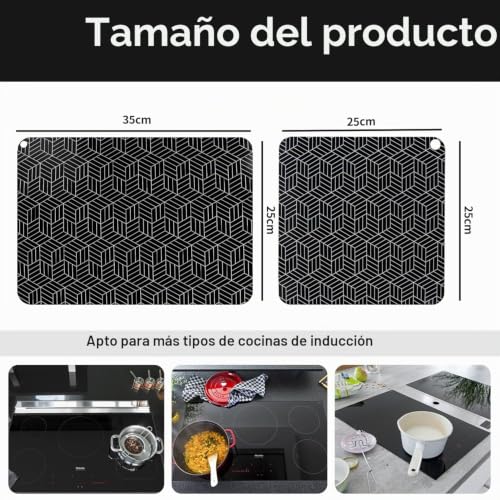 Miniatura 2 de Protector Placa Induccion, Protector Vitroceramica Induccion, Cubiertas De Silicona Para Placas De Inducción, Contra Arañazos Para Cocinas De Inducción, Set De 2 Piezas - 25x35cm Y 25x25cm