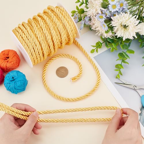 Cordón trenzado decorativo de Navidad PH PandaHall, cuerda de satén de 8 mm con carretes 3