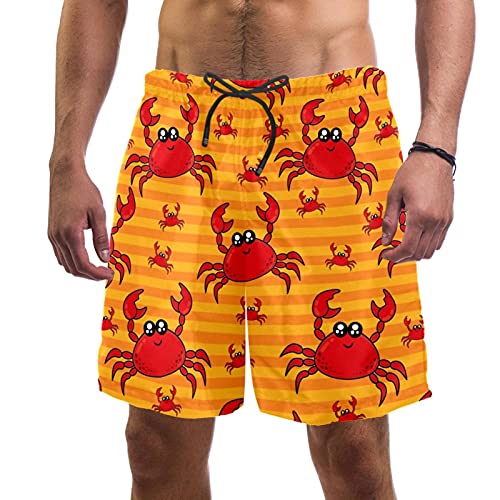 Short de bain pour homme crabe jaune avec doublure maille