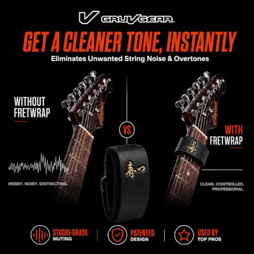 Image of Gruv Gear Fret Wrap & Guitar Mute Matt Heafy EE Edition, Fretwrap for Acoustic, Electric & Bass | String Dampener Recording, Tapping & Practice Accessory (1 Pack, Small Matt Heafy EE Edition, Fits 4