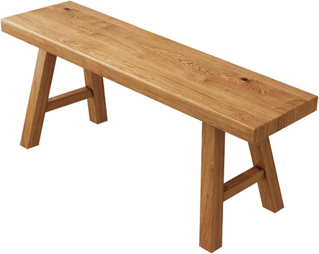 Narrow Wooden Farmhouse Bench, Solid Wood Dining & Entryway Seat, Rustic Window Seat & Hallway Benches, Sturdy Indoor Bedroom Furniture(100cm/39.4inch)