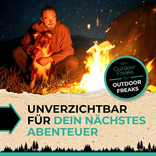 Der Feuerstahl Outdoor XXL I Mächtiger Feuerstein + Paracord Set, Extrem starker Funkenflug + Notfallpfeife, Magnesium Feuerstarter, Feuerstein Survival, Survival Ausrüstung, Outdoor Zubehör Survival