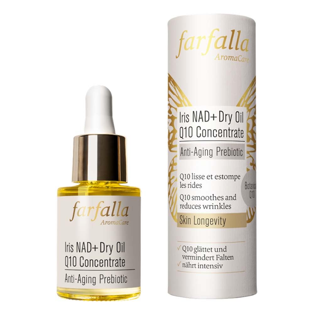 farfalla Iris NAD Anti-Aging Prebiotic, Dry Oil Q10 Concentrate, 15ml