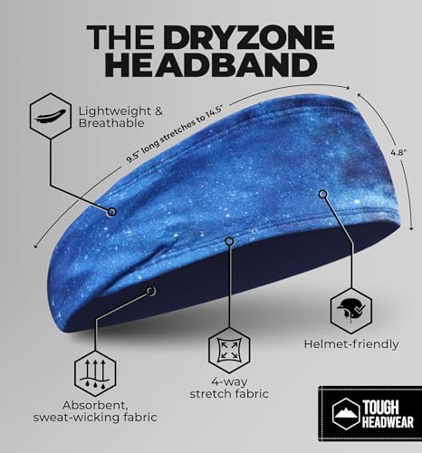 Image of Tough Headwear Tough Outfitters Headband for Men - Mens Headbands - Working Out Sports Performance Head Bands - Athletic Cycling Running Sweat Band, Football Headbands - Sweat Bands Men /Women