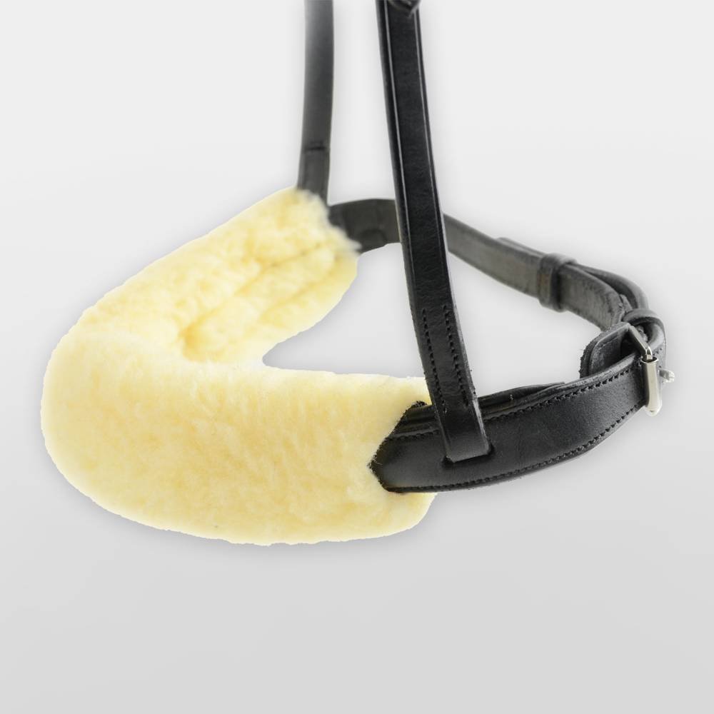 HyCOMFORT Noseband Cover For Horses & Ponies - Provides Comfort for The Horse & Prevents Rubbing - Can Be Used On The Poll & Cheek Pieces As Well - Available In Black Brown Or Natural