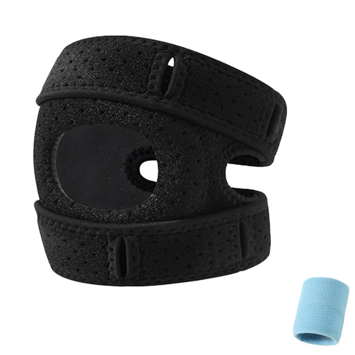 Homtrator Black Knee Brace, Bone On Bone Knee Brace, Adjustable Patellar Tendon Support Sleeves With Side Stabilizers Patella, With Gel Pads， For Meniscus, Arthritis, Orthopedic Sports Use