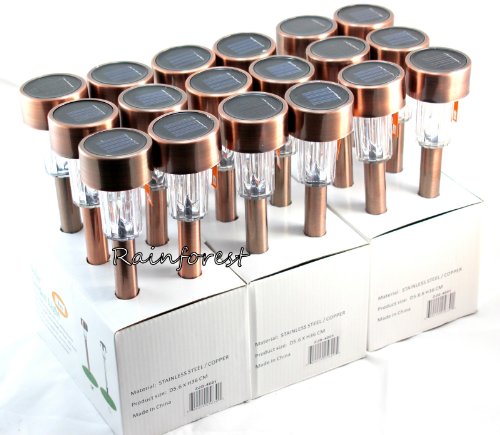 RFS Rainforest 18-Pack Outdoor Garden Solar Power Landscape Path Lights - Copper Finish Steel
