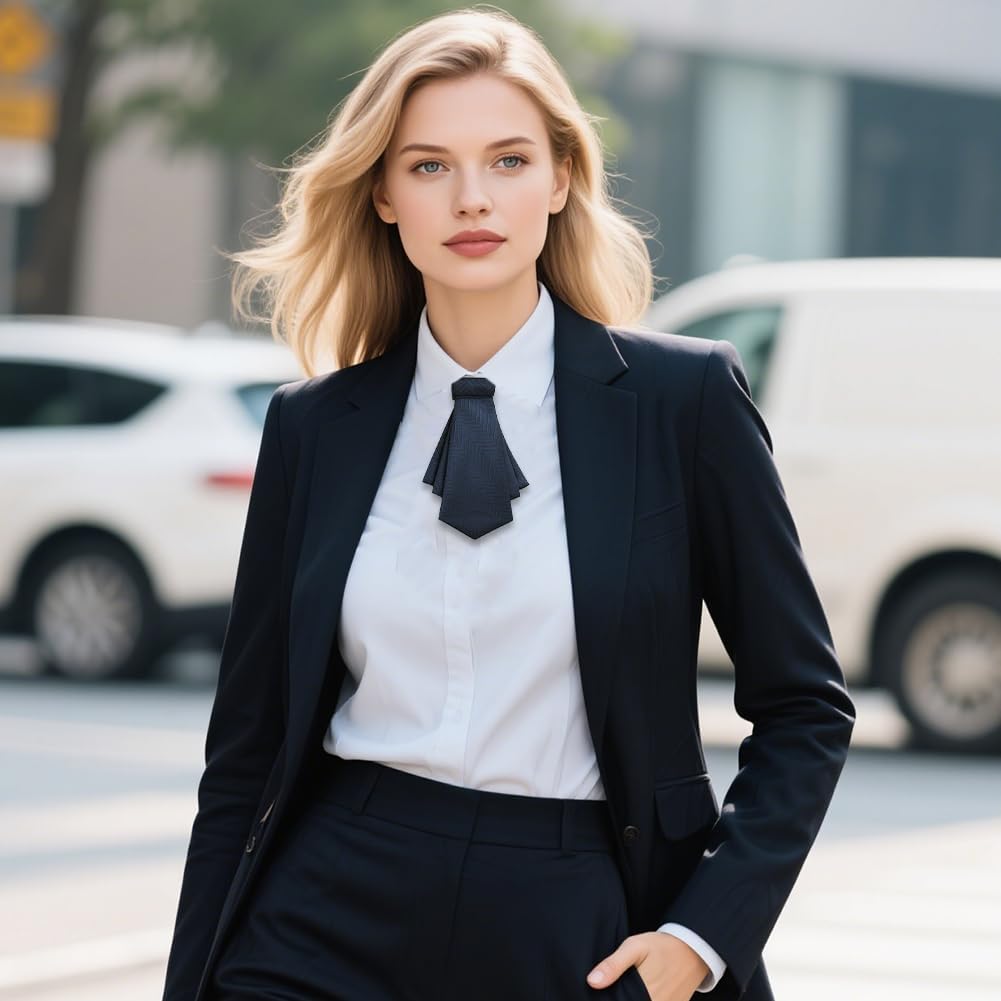 Reversible Bowknot Short Neck Ties Adjustable Pre-tied for Woman Business Uniform Bowtie Work Ceremony Accessories