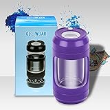 Wen Qiao Glow Jar LED Storage Jar with Grinder Magnifying Jar with Light and 8x Magnifying Lid, Light up Magnify Viewing Storage and Grinding in One Keep Herbs Dry and Fresh (Purple)