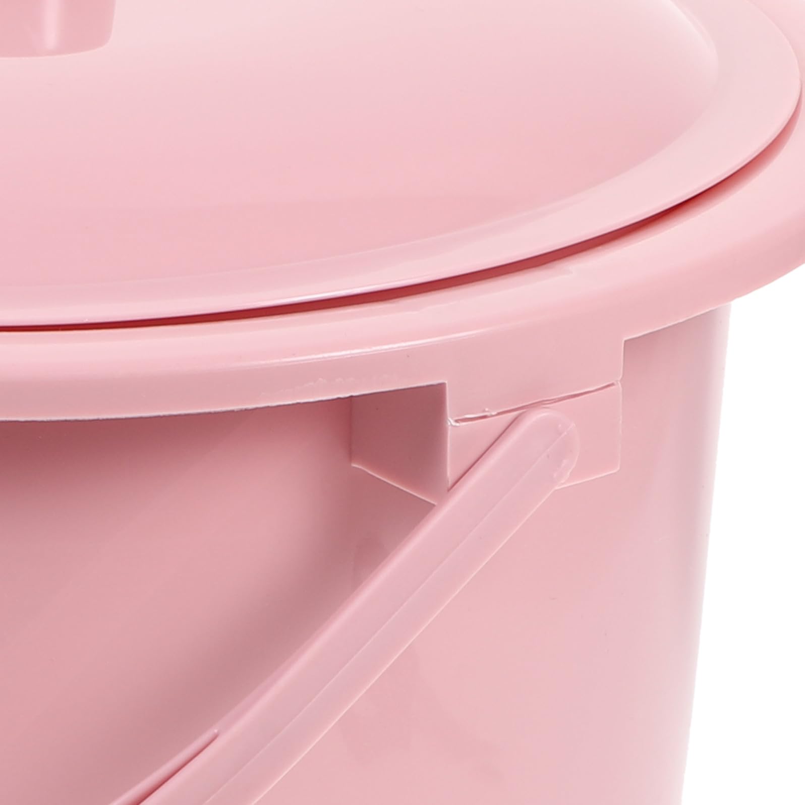 IMIKEYA Vasino portatile in plastica PP spessa con coperchio rosso per uso domestico leggero e compatto per uso notturno casa secchio resistente e pratico per adulti
