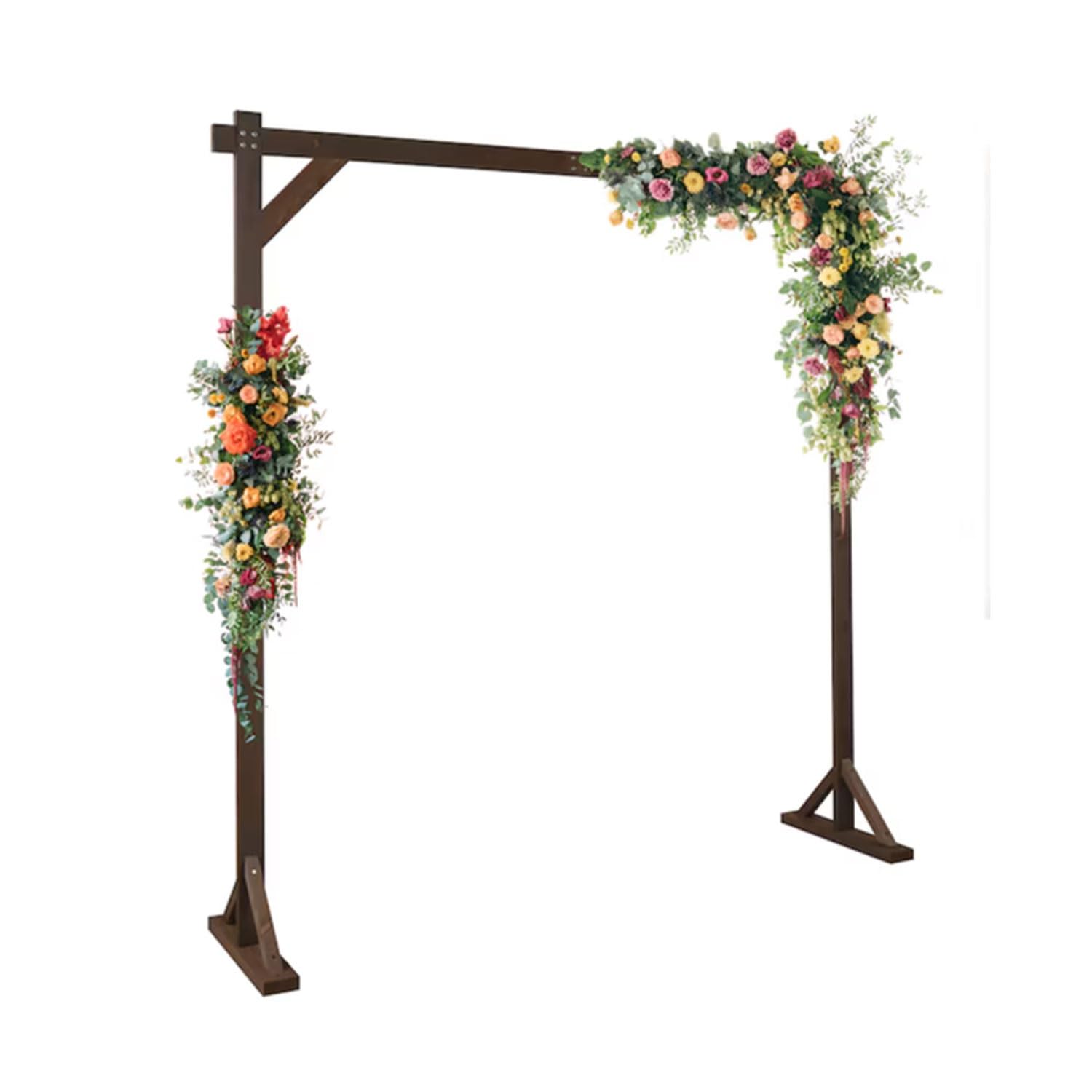 Hochzeitsbogen aus Holz, rustikaler Hochzeitsbogen für Zeremonien, Strand, Rasen, Garten, Abschlussfeiern, Hintergrundständer, Hochzeitslaube für Gartenpartys, drinnen und draußen