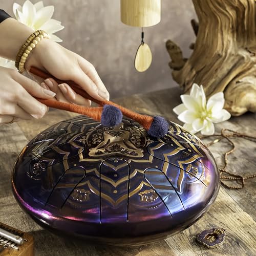 Tambor de lengua de acero 12” BUDDHA, 10 notas, A menor 432Hz miniatura 5