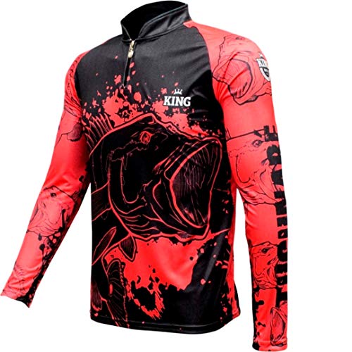 Camiseta de Pesca Proteção Solar UV King Tucunaré KFF607 tamanho:EX