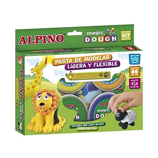 Alpino DP000139 - Caja de 6 botes de pasta blanda (40 g), multicolores