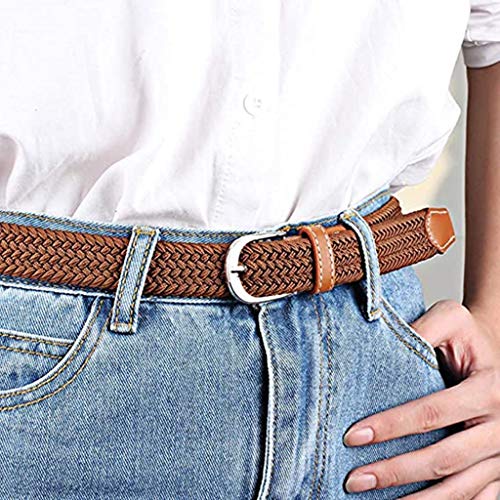 Belt for Mens Braided Stretch Belt with No Holes Elastic Fabric Woven Belts4