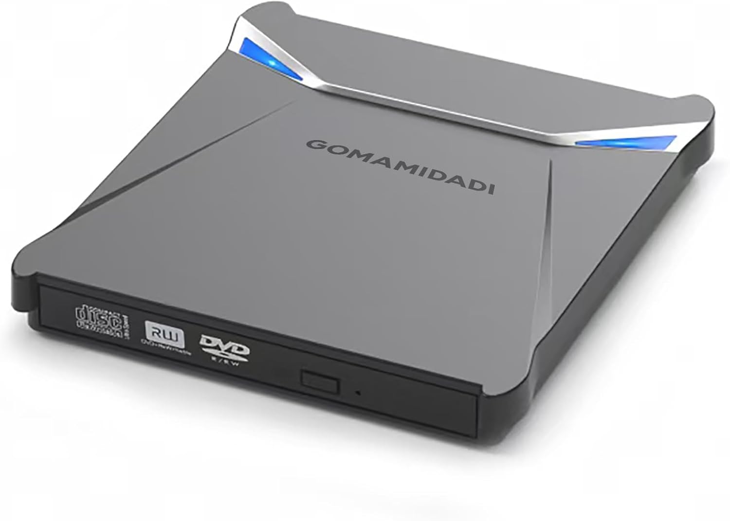 Slot-Loading External DVD CD Drive, USB 3.0 & Type-C Portable Burner & Reader for Laptop, PC, Mac, Windows 11/10/8/7, Plug & Play, Compact Design for Home, Office, and Travel