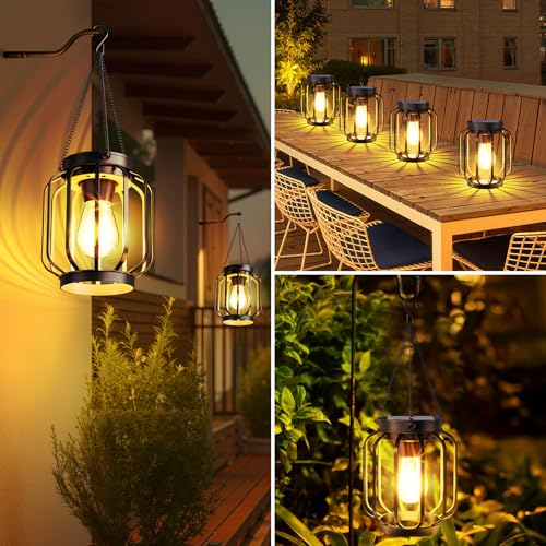 4-Pack Waterproof Solar Hanging Lanterns - 24.99 w/ Code + 50% Off Code 9QQMXQYH - image 2